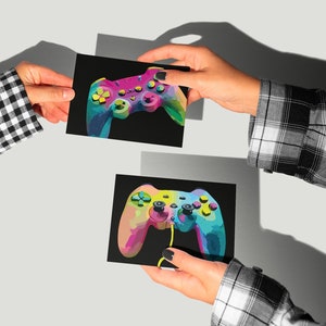 24枚パックの鮮やかなゲーマーグリーティングカード、カラフルなコントローラーノートカード、プレイヤーをテーマにした空白の文房具