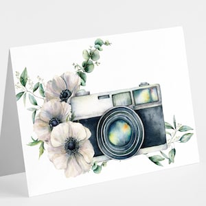 Paquet de 24 cartes de voeux florales pour appareil photo - oeuvres d'art vintage pour photographes - remerciements, mariage, portraits de personnes âgées - cartes de correspondance créatives