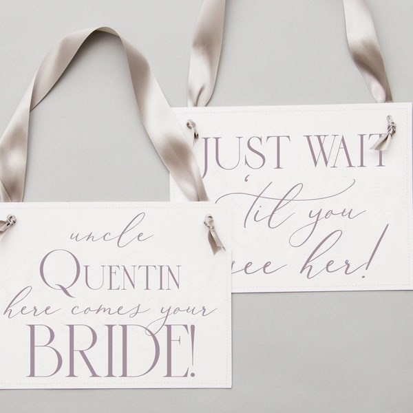 Set of 2 Personalized Wedding Signs for Flower Girl/ Ring Bearer 1122
