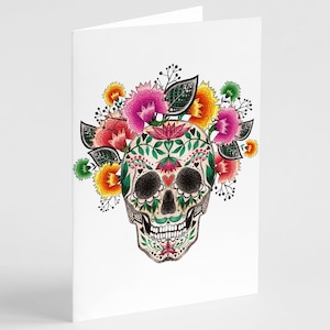 24-pack Dia De Los Muertos-wenskaart suikerschedel - levendige Mexicaanse dag van de dode noten, bloemen Calavera-briefpapier, Spaans erfgoed