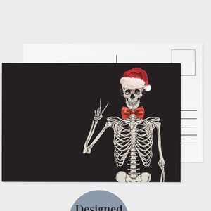 32 Skeleton Santa Christmas Post Cards - Funny Blank Postcards Happy Holidays Merry Christmas Stationery RR0 6258