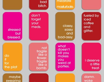 16 Bold and Cheeky Self-Love Affirmation Cards for Women - Fun and Empowering Daily Mantras, Deck of Sassy Uplifting Quotes