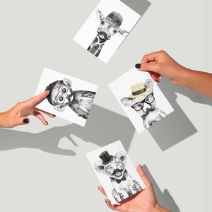 Cartes de voeux fantaisistes de bébés animaux – Coffret de 24 cartes avec enveloppes | Paquet de cartes de correspondance Dapper Animal | Des cartes vierges pour toutes les occasions