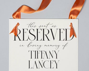 Personalized Memorial Wedding Sign, Reserved in Loving Memory, Elegant  Event Tribute for Ceremony Seating