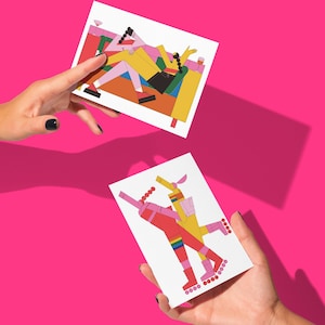 Paquet de 24 cartes de voeux vibrantes sur le thème queer, cartes d'art Lesbian Pride, notes colorées amour et unité