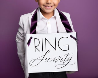 Ring Security Sign for Ring Bearers by Ritzy Rose | Wedding Processional Banner