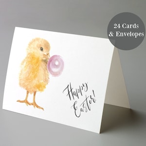 Frohe Ostern süße Küken Grußkarten, Box-Set mit 24 Karten und Umschlägen, Großpackung leere Oster-Grußkarten