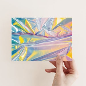 Paquet de 24 cartes de voeux à effet holographique, ensemble de papeterie irisée toutes les occasions, cartes de correspondance élégantes colorées