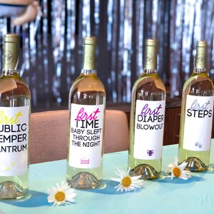 8 Mommy Milestone Wine Bottle Labels Baby Shower Gift New ...