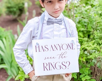 Funny Wedding Sign for Ringbearer Has Anyone Seen The Rings? Ring Security Banner 3102