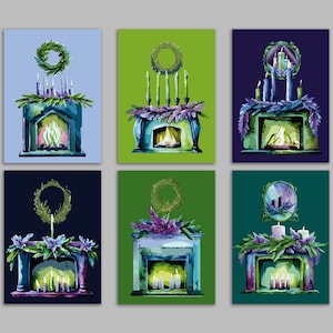 24-pack adventskrans-kerstkaarten + enveloppen, 6 ontwerpen voor kaarsen, religieuze kerstkaarten familie, vrienden, kerkgroep