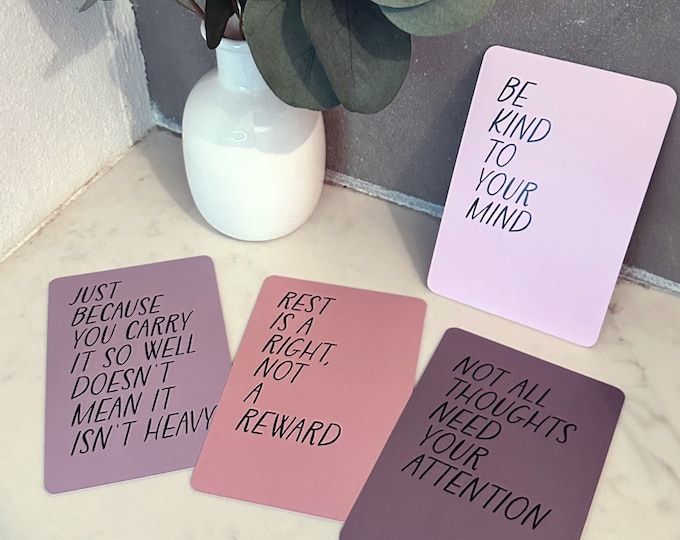 Deck of 16 Affirmation Cards - 4x6 Inspirational Quotes for Self-Care, Personal Growth and Therapy Sessions