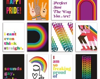 24-Pack Pride Celebration Greeting Cards, LGBTQ+ Pride Notecards, Rainbow Unity Stationery