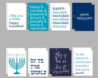 24 Funny Hanukkah Cards - Blank Jewish Holidays Cards + Envelopes RR0 6002