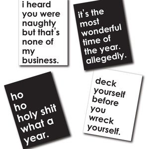 24 Funny Adult Christmas Cards Deck Yourself Holy Shit What A Year Heard You Were Naughty Holiday Greetings Box Set RR0 6610 image 3