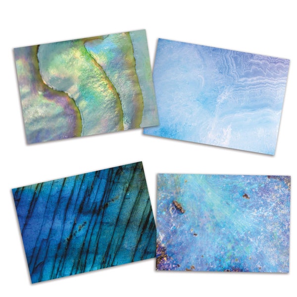 24-Pack Opalescent Gemstone Cards, Pearlescent Mineral Note Collection