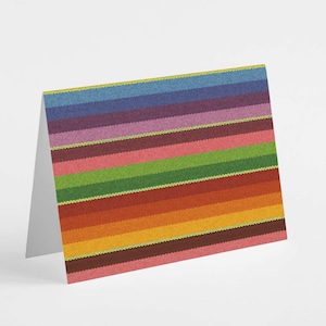 24 Bright Mexican Blanket Inspired Greeting Cards | Blank for Connecting with Others