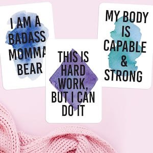 16 Labor Affirmation Cards Set of Positive Statements for Mother, Rainbow Natural Childbirth Birth Mantras Positive Hypnobirthing 8018