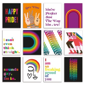 Paquet de 24 cartes de voeux de célébration de la fierté, cartes de correspondance LGBTQ+ Pride, papeterie Rainbow Unity