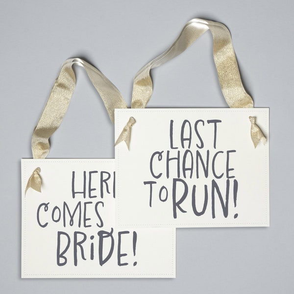Set of 2 Handcrafted Signs for Wedding Ring Bearers