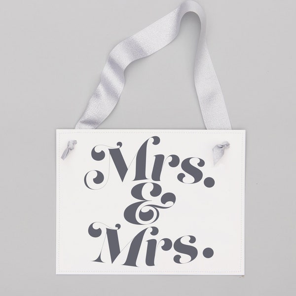 Bannière de mariage Mrs & Mrs pour deux mariées | Plaque de mariage lesbien 3184 | RR23E