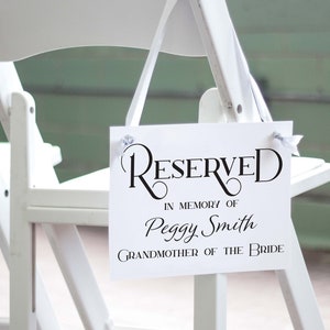 Personalized Memorial Wedding Chair Banner Printed with Relative's Name image 8