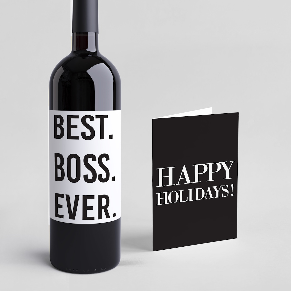 Funny Boss Wine Label Card Best Boss Ever Handmade Etsy