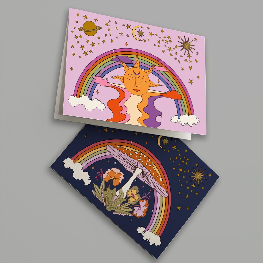 24-pack Celestial Dreams Greeting Cards, Mystical Sun and Moon ...