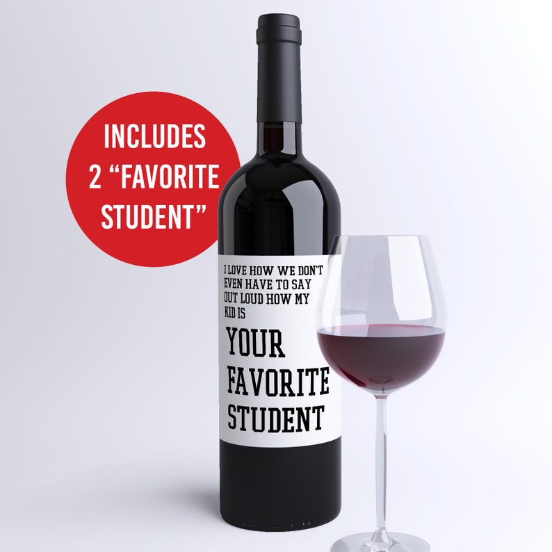 Funny Teacher Gift Wine Bottle Labels 4 Pack Present Pairs Etsy