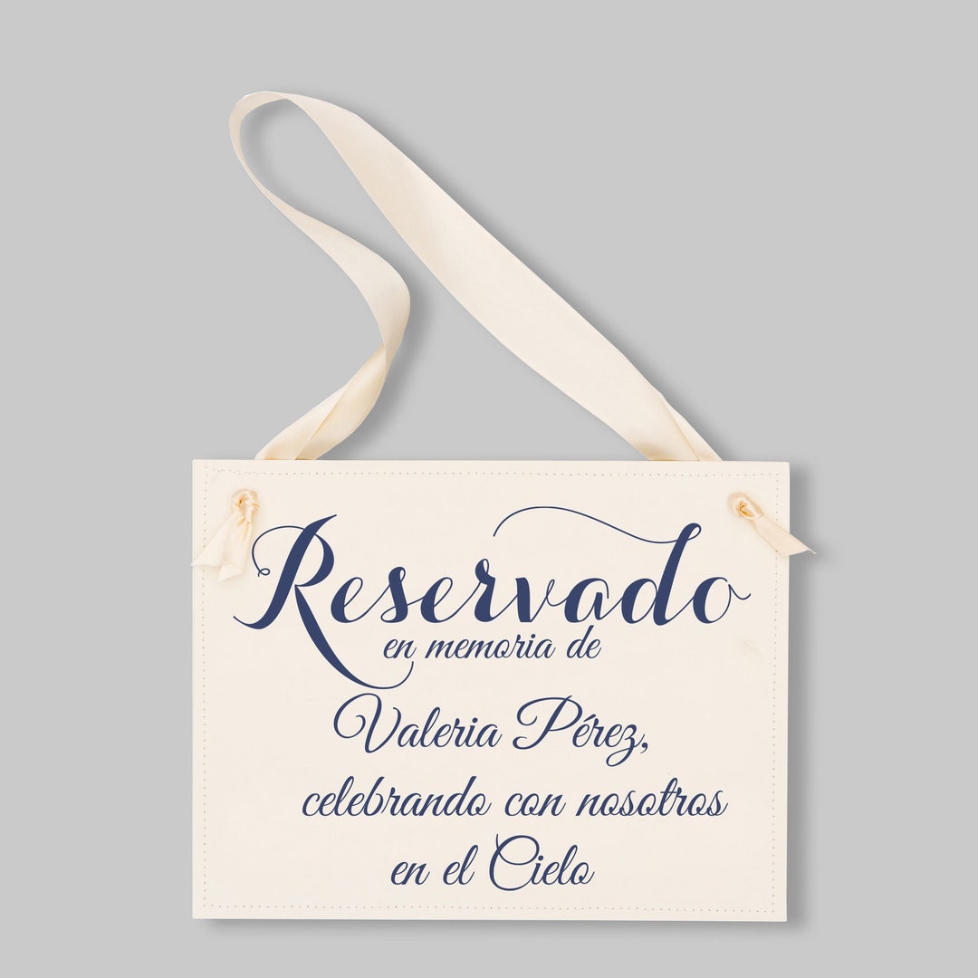 Reservado En Memoria De Personalized Wedding Sign Chair Banner for