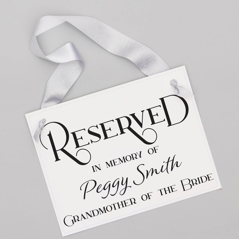 Personalized Memorial Wedding Chair Banner Printed with Relative's Name image 2