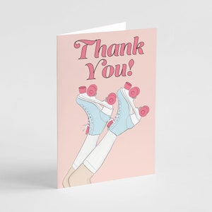 24 Rollschuh Dankeskarten für Mädchen GeburtstagSparty Retro Rollerskates Party | Dankesnotizen + Briefumschläge Box Set 6586