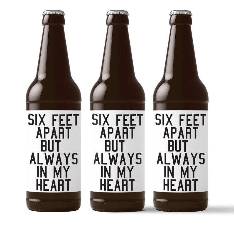 quarantine beer labels funny 6 pack social distance beer gift etsy