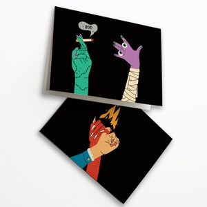 24 Fun Monster Hands Greeting Cards w/ Envelopes 6805 image 1
