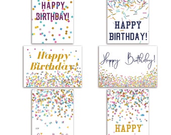 24 Happy Birthday Cards + Envelopes | Multicolored Confetti Sprinkles 6116