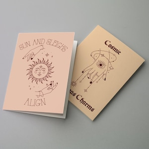 Set di 24 biglietti di auguri natalizi Boho - Auguri di Natale mistici con astrologia e buste, biglietti con note zodiacali celesti per amici spirituali