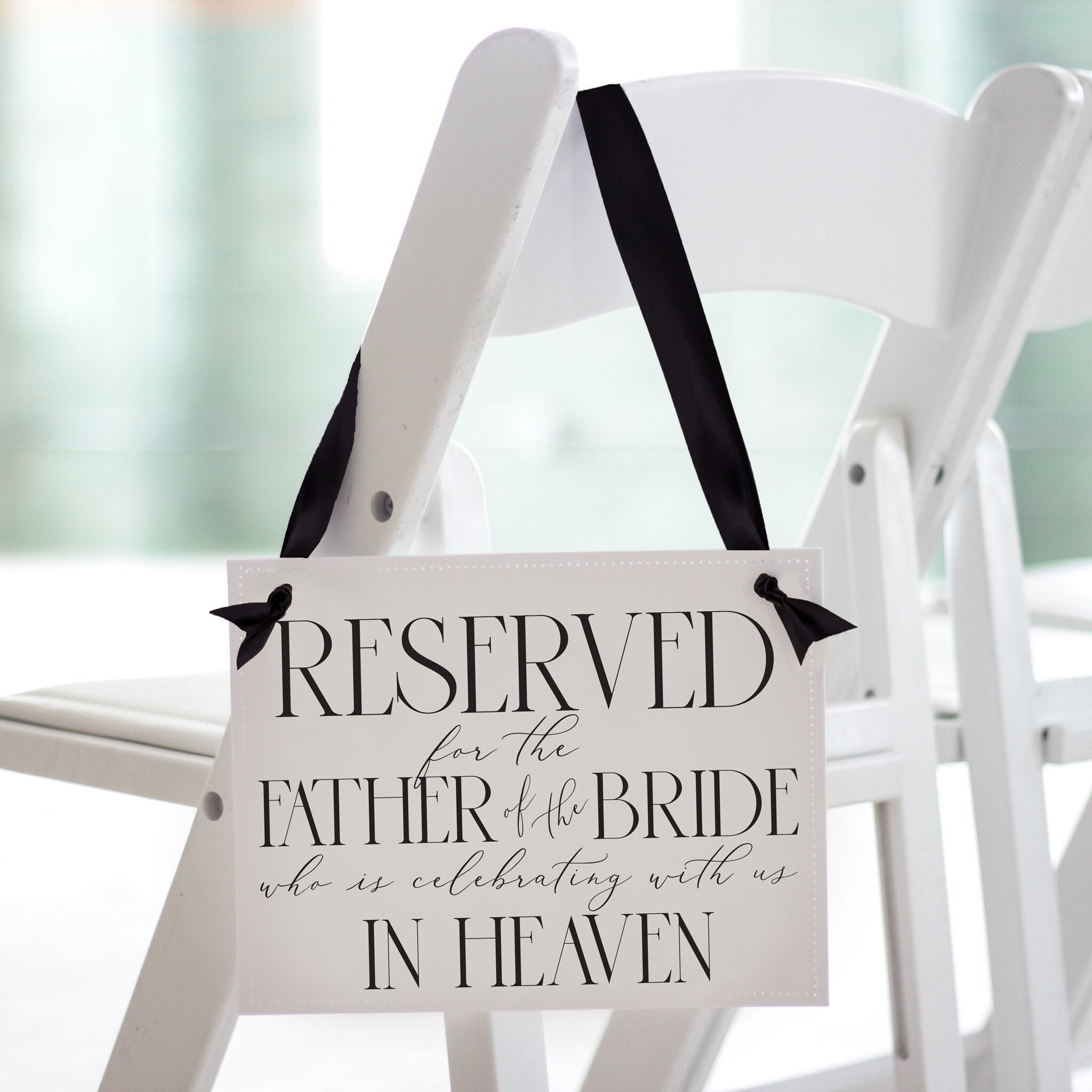 Father of the Bride Memorial Sign for Wedding Chair Banner Etsy