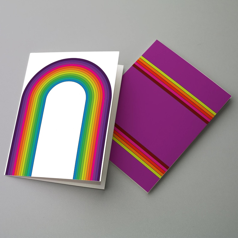 24-Pack Vibrant Rainbow Arch Greeting Cards, Bold Colorful Stationery Set image 8