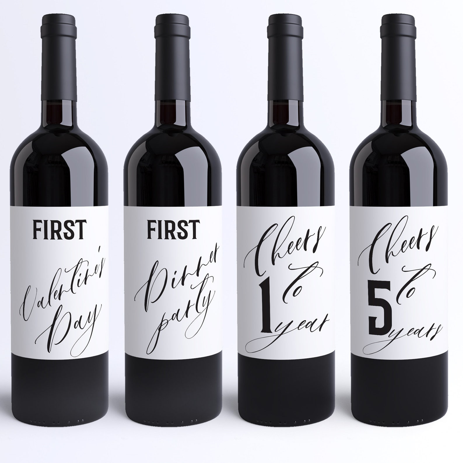8 Wedding Milestone Wine Bottle Labels Wedding Gift Bridal Etsy
