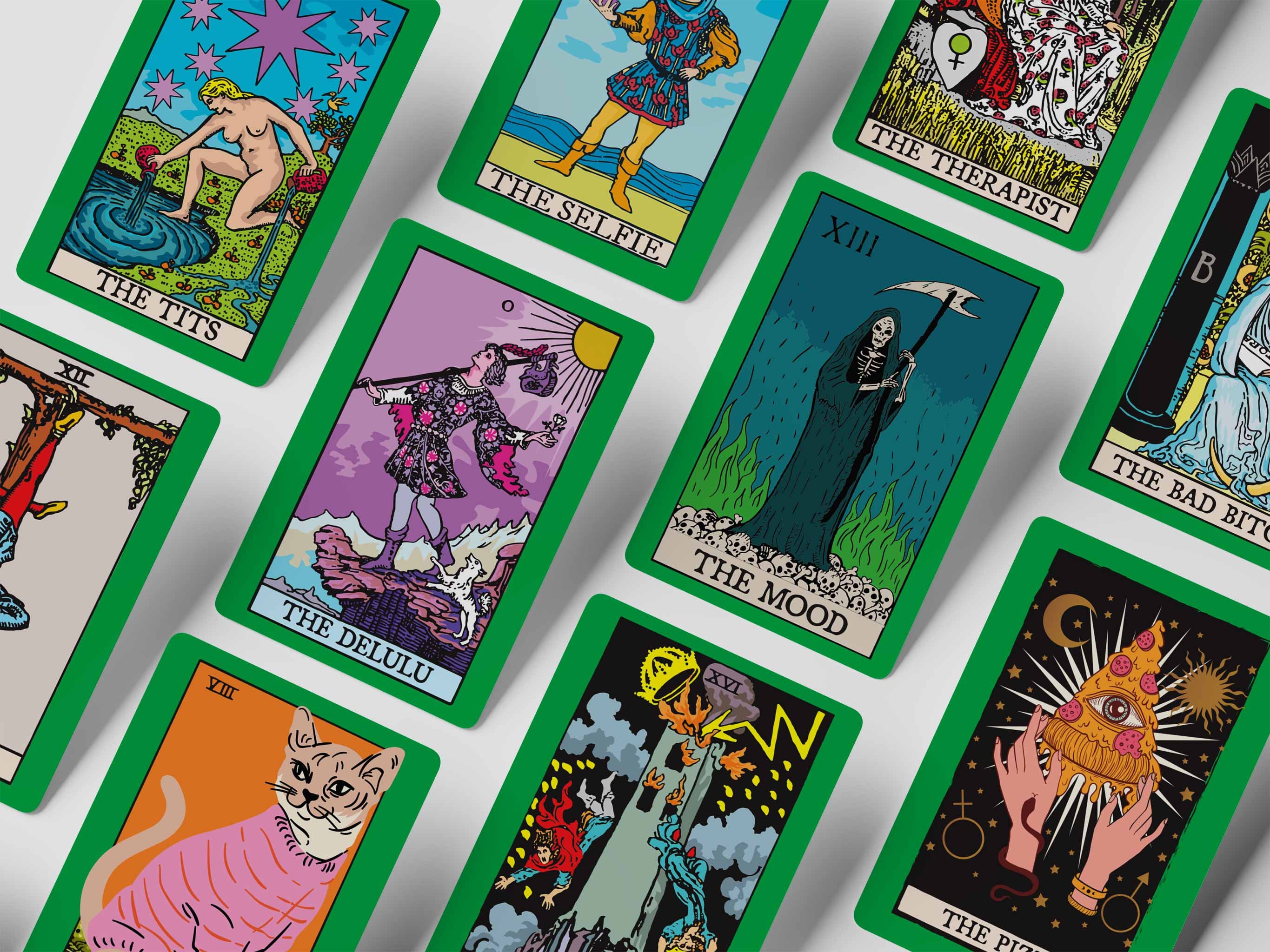 Cheeky Tarot-Inspired Oracle Deck | Sassy and Quirky 16-Card Colorful Set | Unique Gift for Tarot Lovers