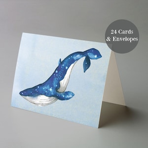 Blauwal Grußkarten - Blanko-Grußkarten mit Aquarell-Ozean-Design, 24er-Packungen mit Umschlägen für alle Gelegenheiten, von der Natur inspirierte Kunst