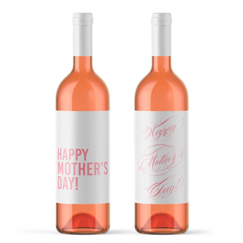 2 Mother's Day Wine Bottle Labels for Mom Mother in Law Etsy