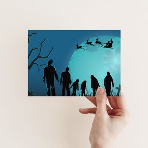 24 Zombie Christmas Cards with Santa&#39;s Sleigh + Envelopes RR1 | 6937