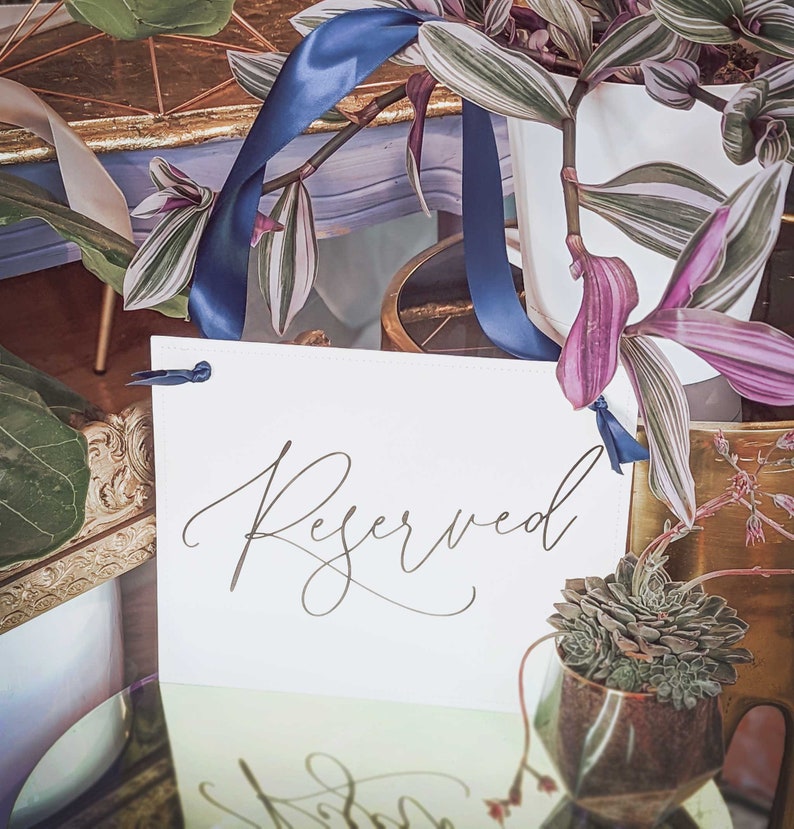 Reserved Sign for Wedding or Event Chair Signage to Save A Seat Paper ...