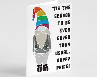 24-Pack Pride Gnome Greeting Cards, "Even Gayer Than Usual" Festive Design with Envelopes