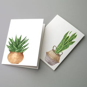 Set di biglietti d'auguri per inaugurazione della casa - 24 design minimali di piante grasse e piante serpente per agenti immobiliari, nuove case, tutte le occasioni, regali per gli amanti delle piante