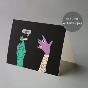 24 Fun Monster Hands Greeting Cards w/ Envelopes 6805 image 2