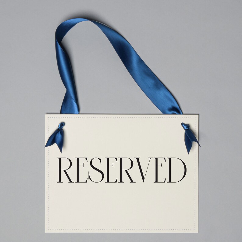 Reserved Sign for Wedding | Seating Chair Signage for Events | Paper ...