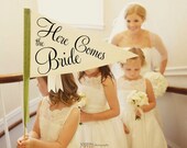 Custom Wedding Sign Large Here Comes The Bride Wedding Graphics Signage Custom Design Ring Bearer Banner Flower Girl Sign 1229 CC