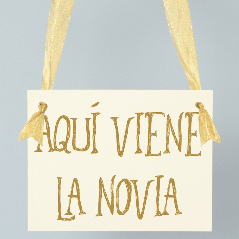Aqui Viene La Novia Sign Spanish Wedding Sign Here | Etsy